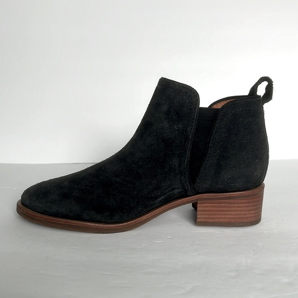 LUCKY BRAND $139 Pogan Chelsea Bootie Black Leather Suede Shoes Size 7.5 New - Picture 6 of 11